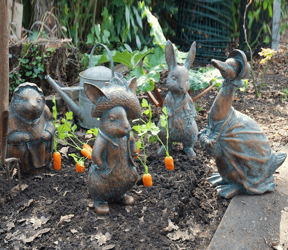 Bronze Beatrix Potter Peter Rabbit, Peter Rabbit Garden Ornaments Australia
